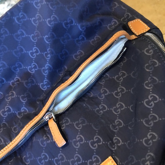 Gucci Nylon Monogram Medium Classic Backpack Blue - Picture 13 of 14